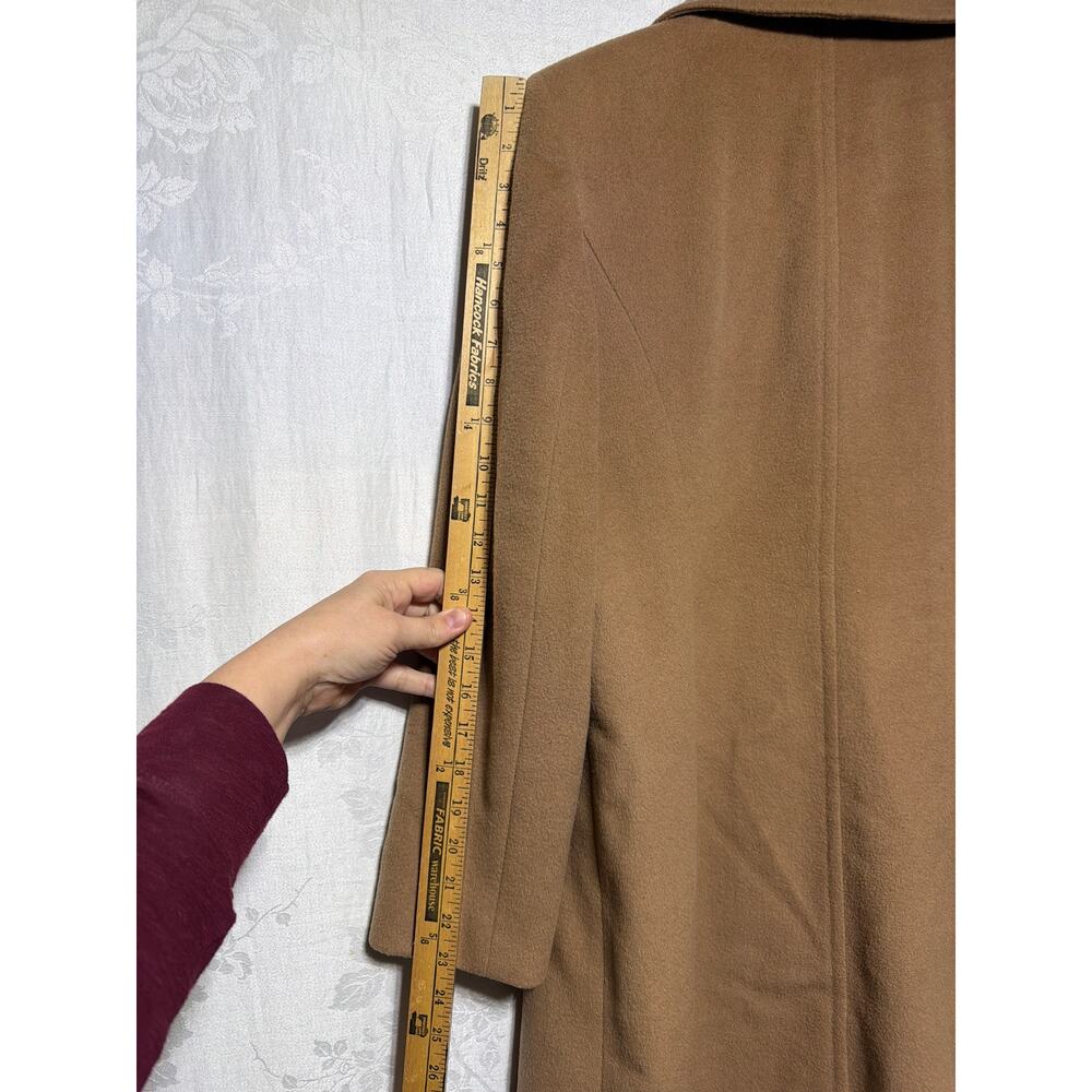 Petite Sophisticate Pea Coat Medium Camel Tan Wool Cashmere Lined Double Breaste - Picture 11 of 11